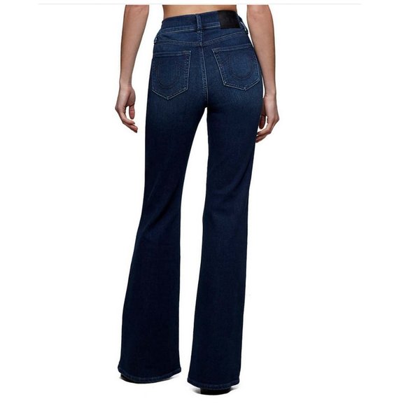 NEW True Religion High Rise Flare jeans Dark wash - Picture 2 of 8